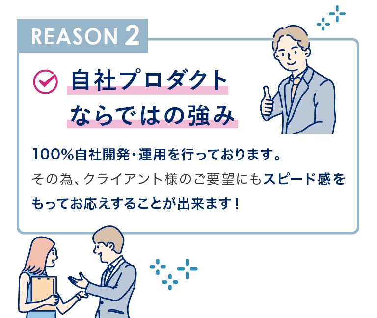 REASON2 自社プロダクトならではの強み